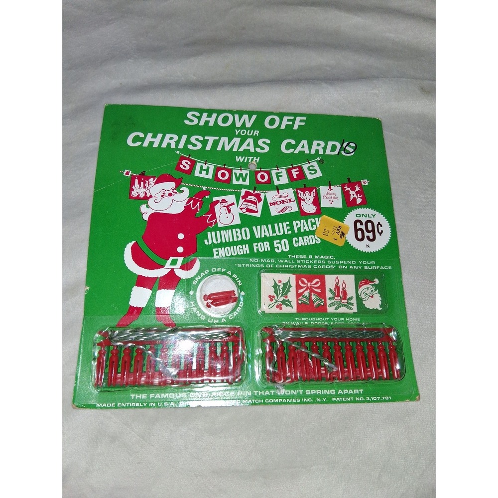 Vintage 1964 Show-Offs Christmas Card Display Kit NOS Unused Mid Century Holiday